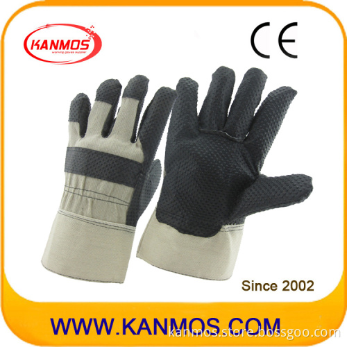 Black PVC Dotted Industrial Safety Work Gloves (41016)